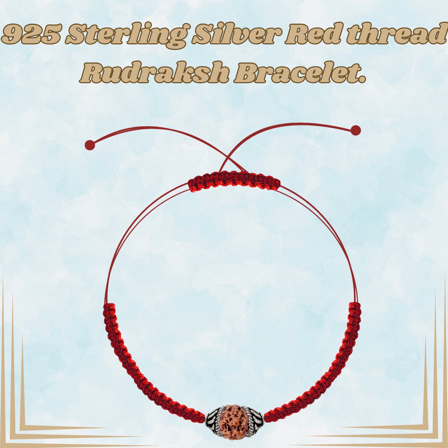 925 Sterling Silver Cap With Rudraksha Thread Bracelet | Handmade Red Thread Bracelet | Nazariya Bracelet Red Thread | for All Ages | Genders