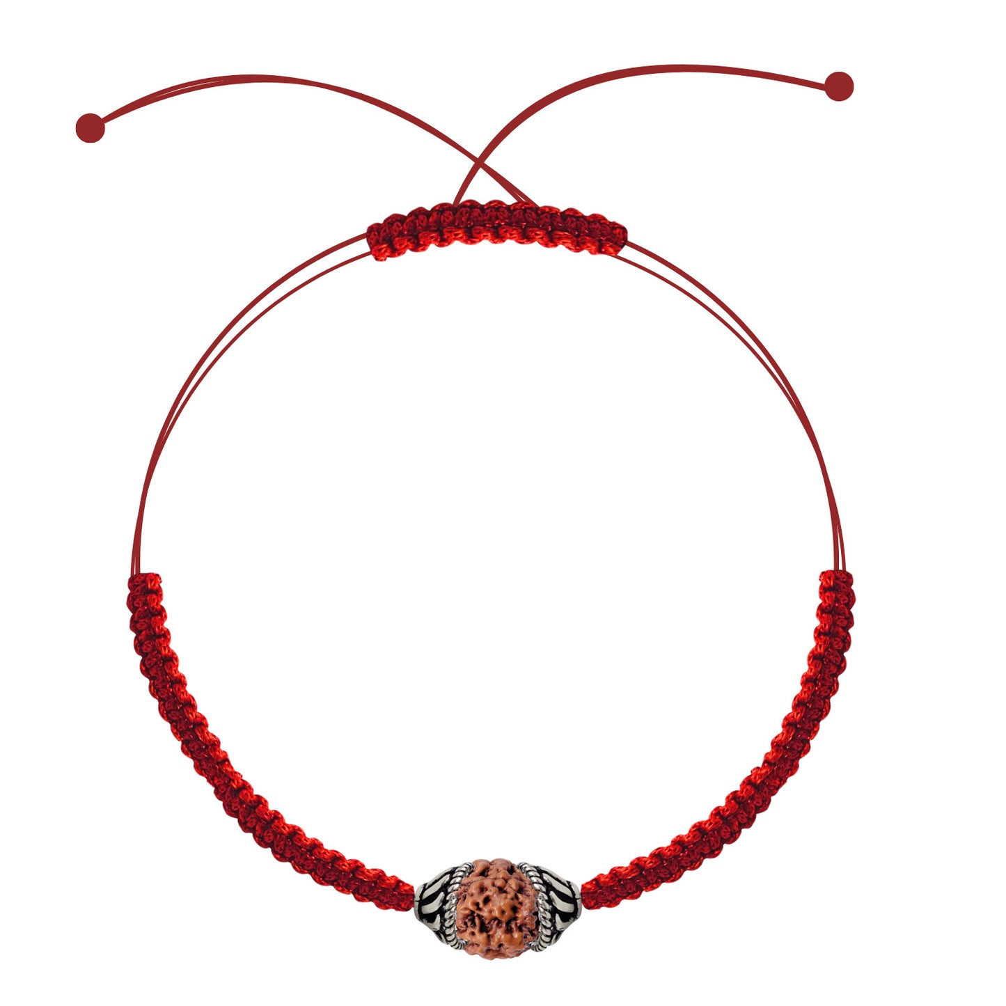 925 Sterling Silver Cap With Rudraksha Thread Bracelet | Handmade Red Thread Bracelet | Nazariya Bracelet Red Thread | for All Ages | Genders